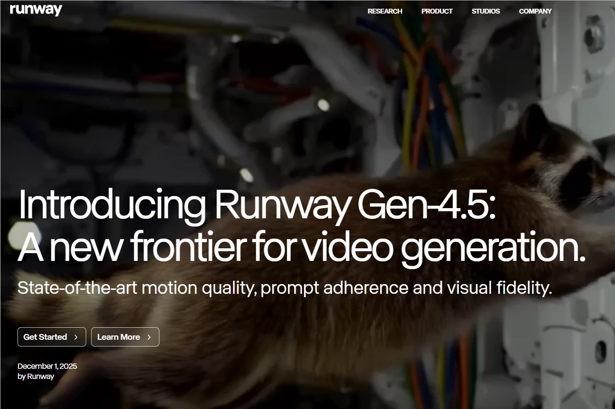 Runway发布Gen-4.5，提升视频创作质量