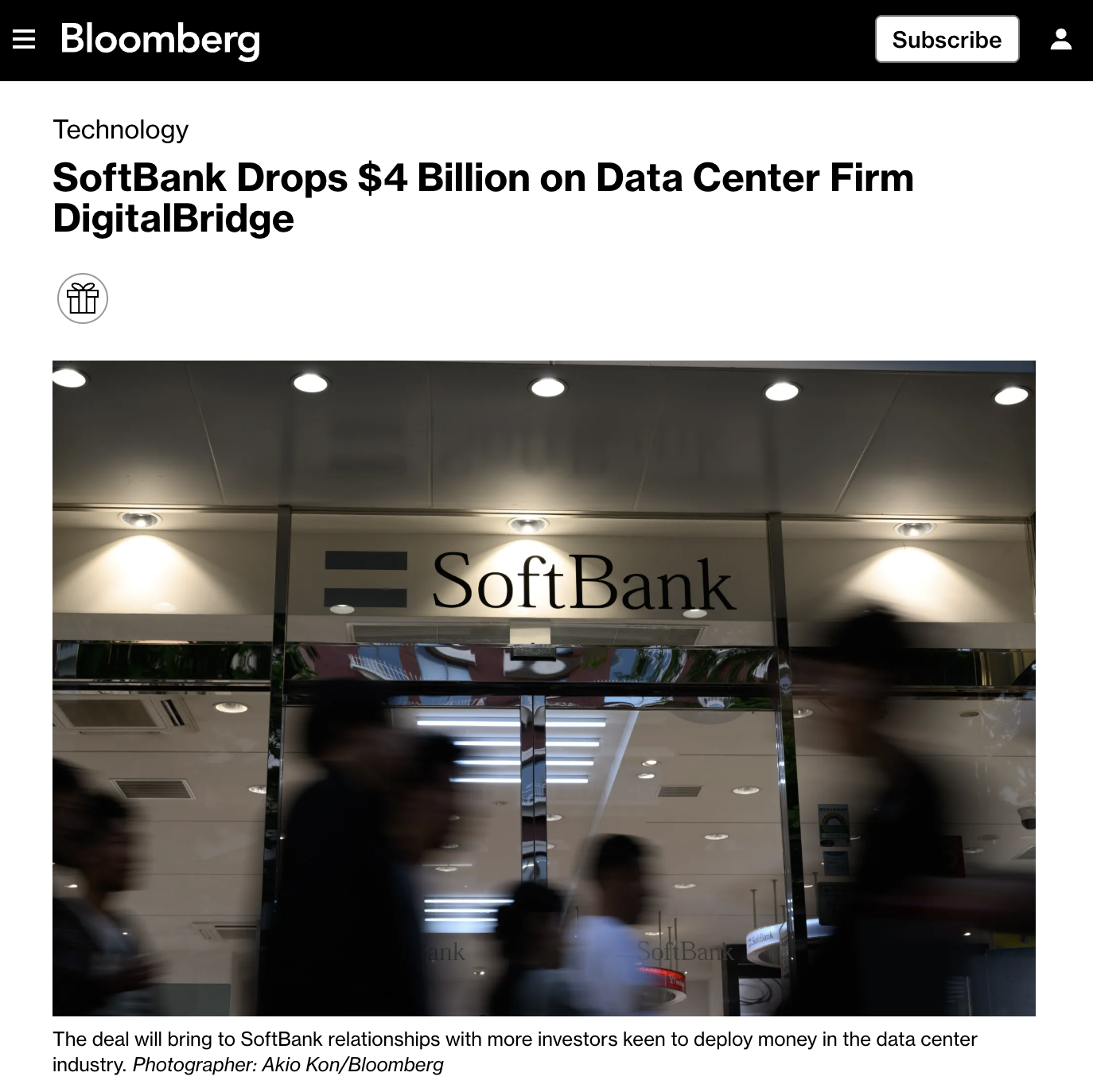 软银40亿美元收购DigitalBridge加码数据中心