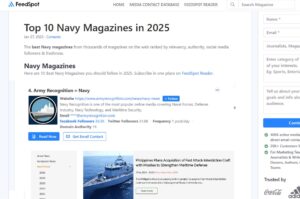 Naval Section of Army Recognition 被 Feedspot 评为前五名海军防御网站