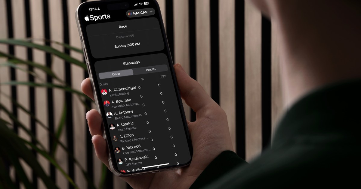 Apple Sports App 在 2025 赛季之前增加了 NASCAR 的覆盖范围