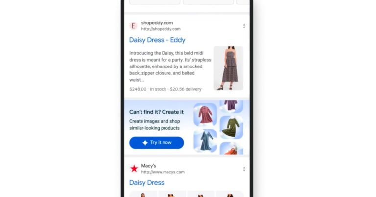 Google AI 将您的时尚创意变成真正的购物样本
