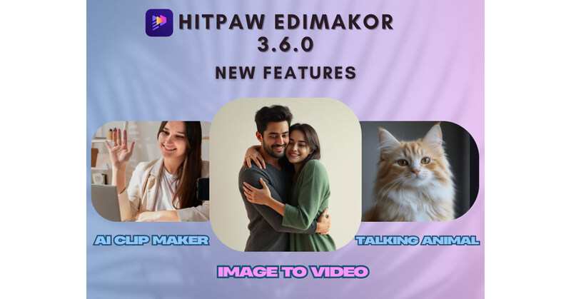 介绍 HitPaw Edimakor 3.6.0 的智能功能：AI 驱动的图像到视频、会说话的动物和 AI 剪辑制作器