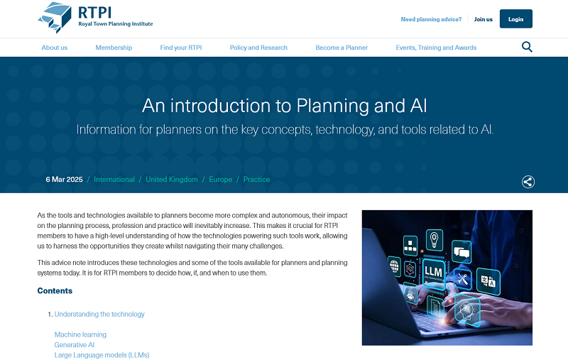 RTPI 为使用 AI 的规划者发布最佳实践建议