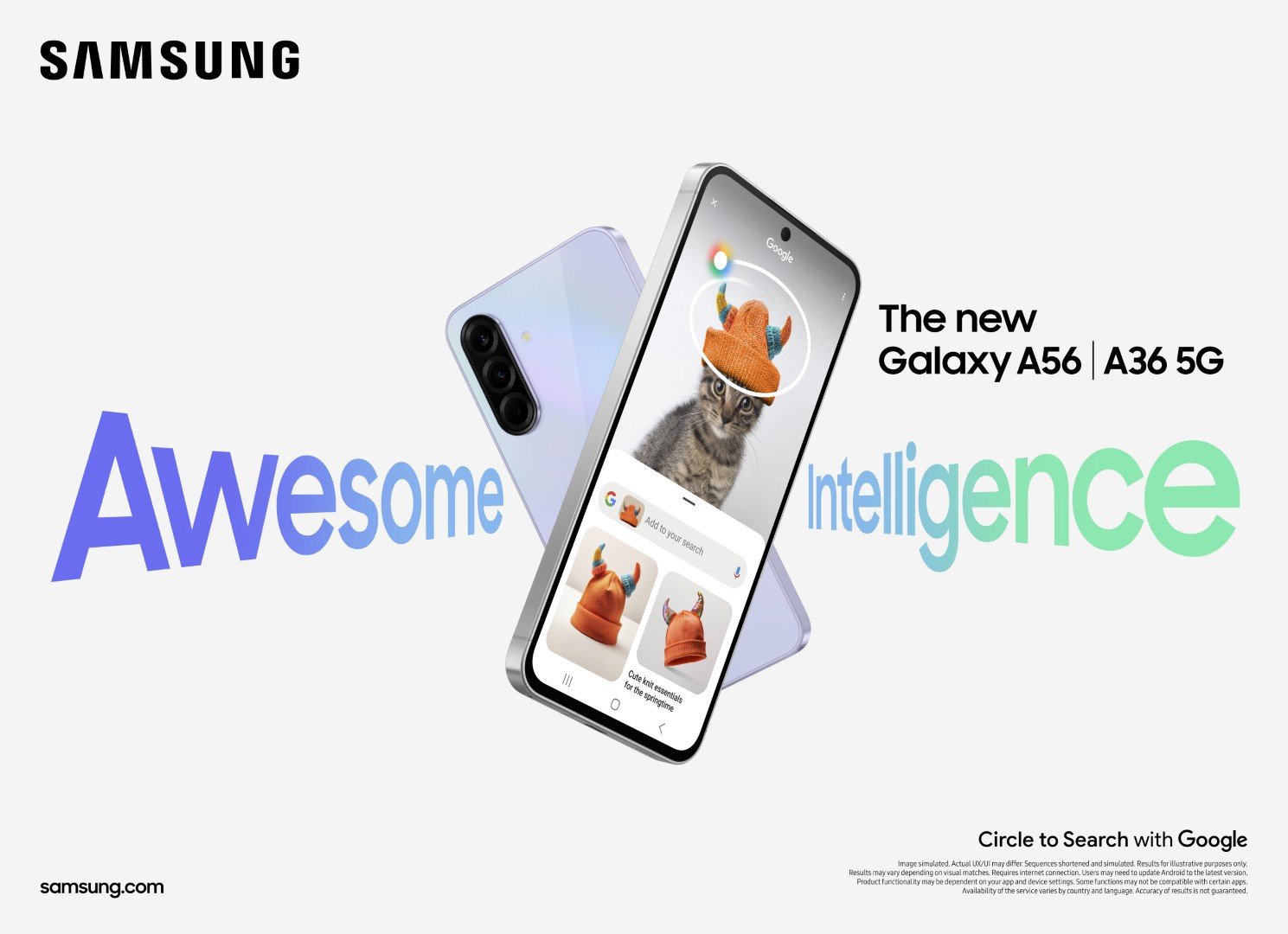 三星 Galaxy A26、A36 和 A56 配备出色的 AI
