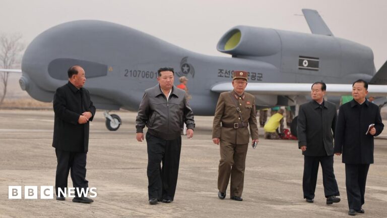 N Korea 的 Kim 检查“AI 自杀式攻击无人机”的测试