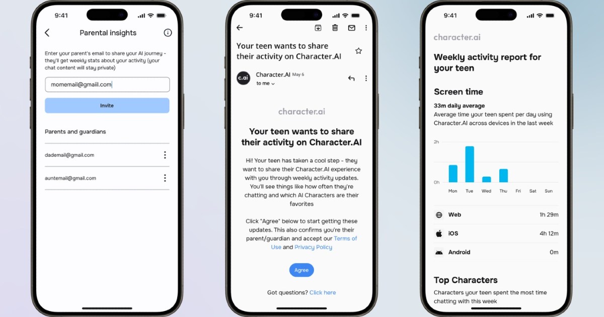 Character.AI 尝试用新功能安抚担忧的家长
