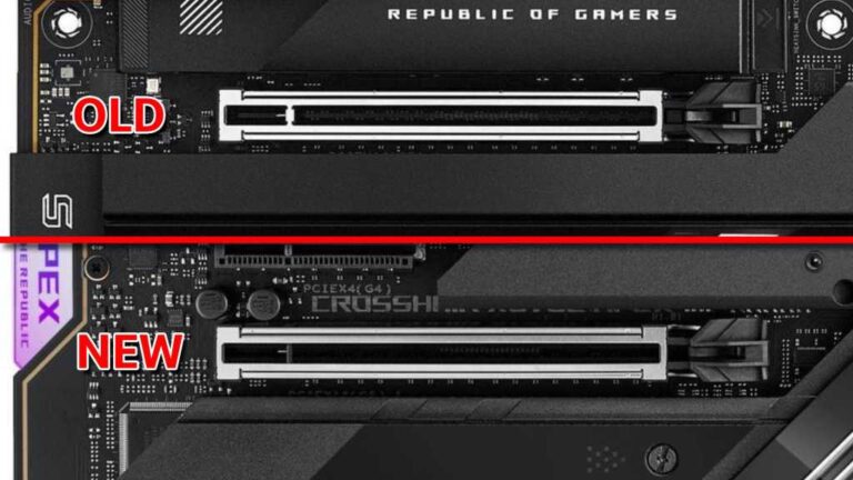 看起来华硕重新设计了主板上粗糙的 PCIe 插槽