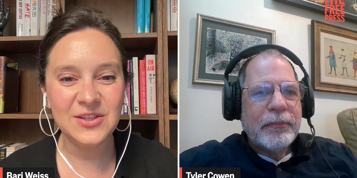 观看：Bari Weiss 和 Tyler Cowen 谈关税、人工智能、中国等