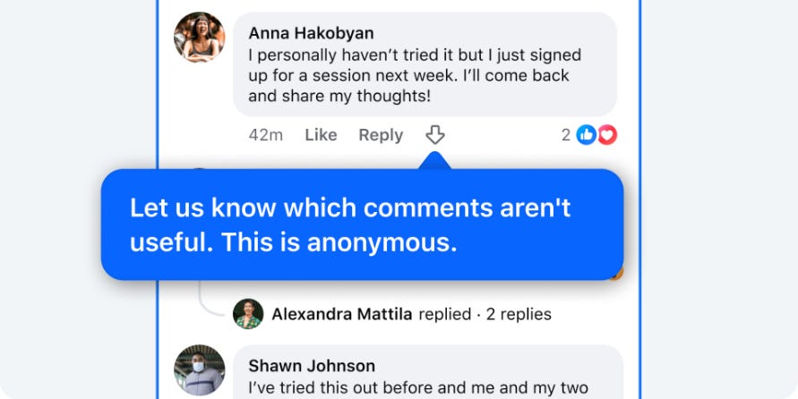 Facebook 正在再次测试一个 downvote 按钮