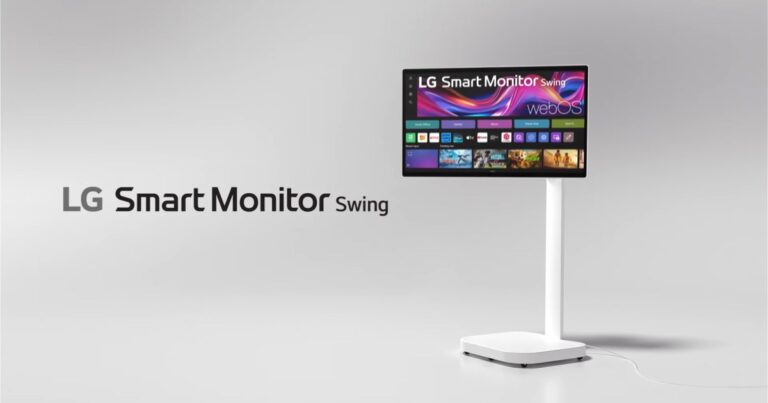 LG 最新的智能显示器可以在轮子上滚动，但需要电源插头