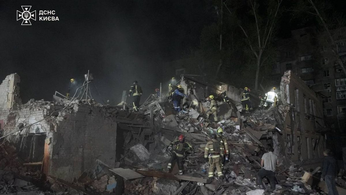 突发新闻。俄罗斯导弹和无人机对基辅的袭击造成 9 人死亡，数十人受伤