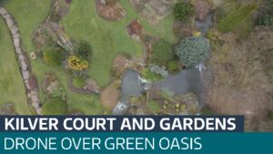 无人机拍摄 Kilver Court 和 Gardens