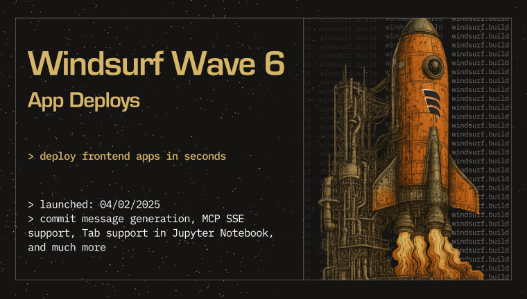 使用新的 Windsurf Wave 6 更新，以“一键式”方式部署 Web 应用程序