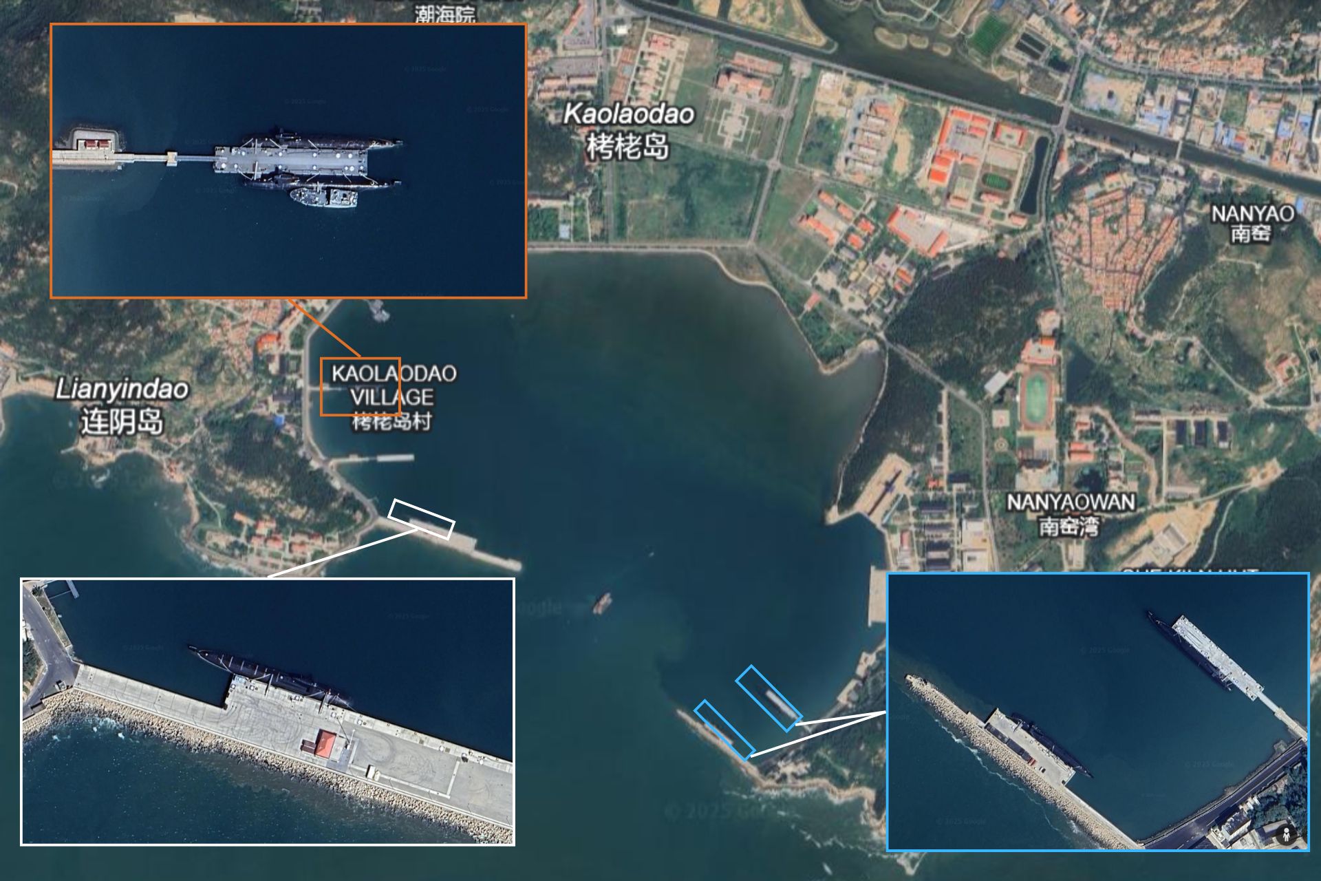 谷歌地球显示中国基地有六艘核潜艇，暴露了海军扩张的规模