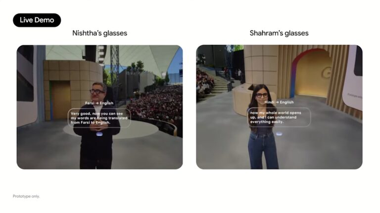 Google 在 I/O 大会上演示 Android XR 眼镜，并提供实时语言翻译