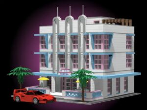 在我们得到 GTA 6 之前，我们建造了一个迈阿密罪恶都市乐高酒店