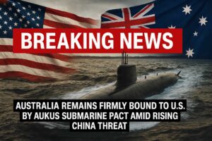 突发新闻：在中国威胁日益加剧的情况下，澳大利亚仍然通过 AUKUS 潜艇协议与美国紧密相连