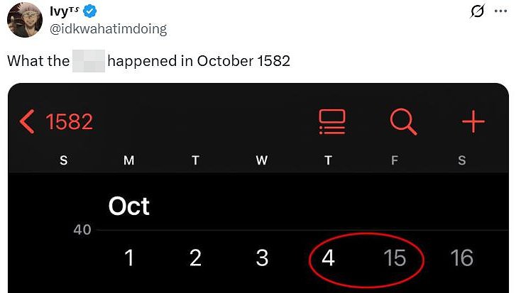 社交媒体用户在发现 iPhone 日历中缺少 10 天后感到困惑