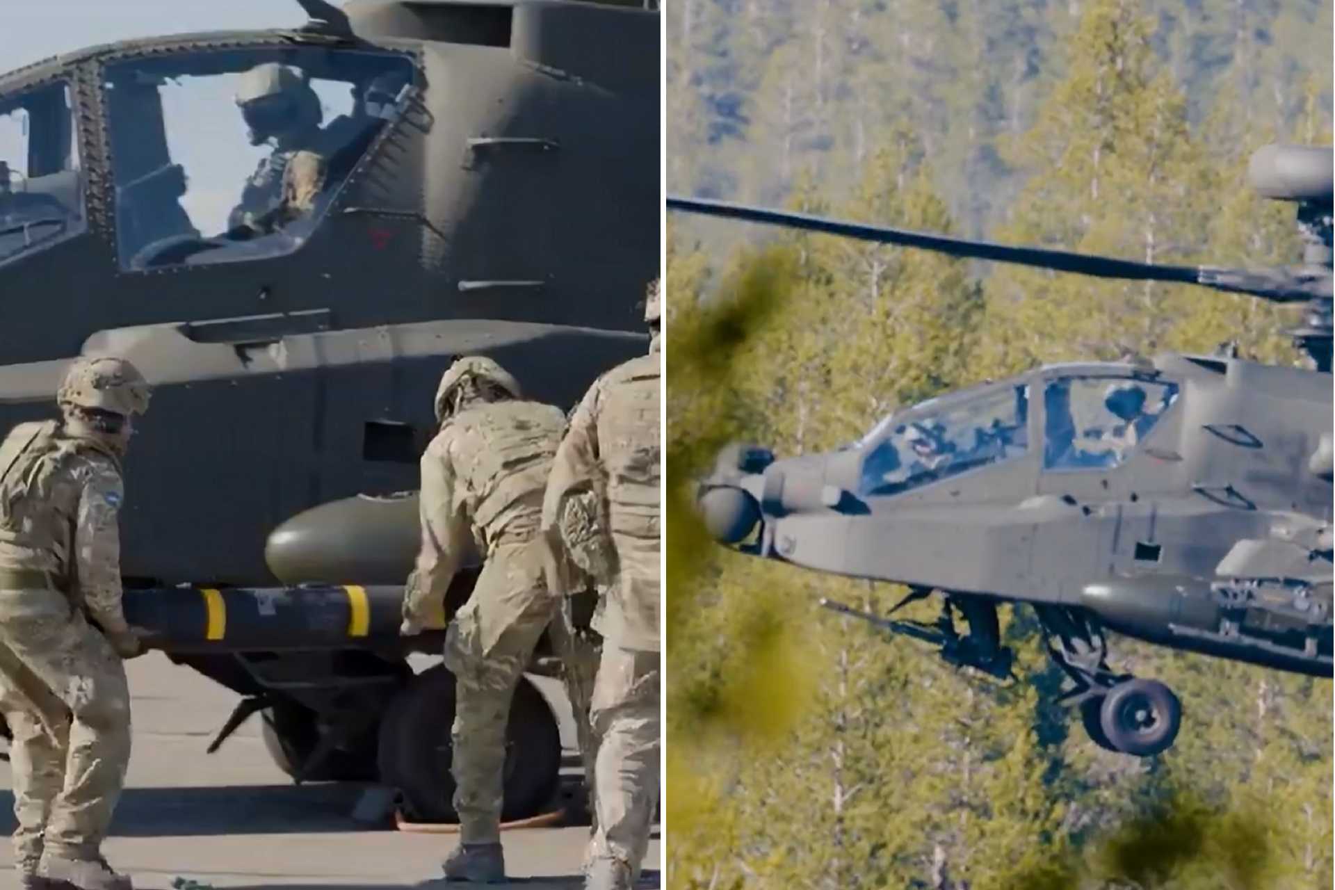 快讯：英国 AH-64 阿帕奇攻击直升机首次在芬兰发射地狱火反坦克导弹