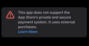 Apple 正在对不使用 App Store 付款的欧盟应用程序发出警告