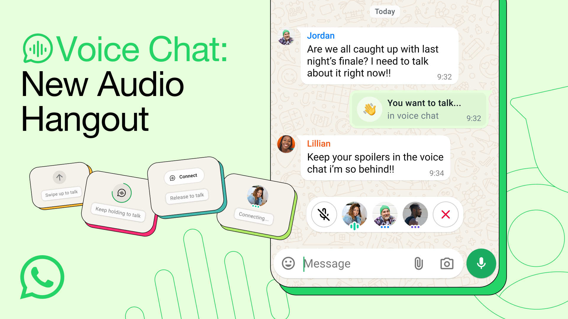 WhatsApp 为任何规模的群组提供语音聊天