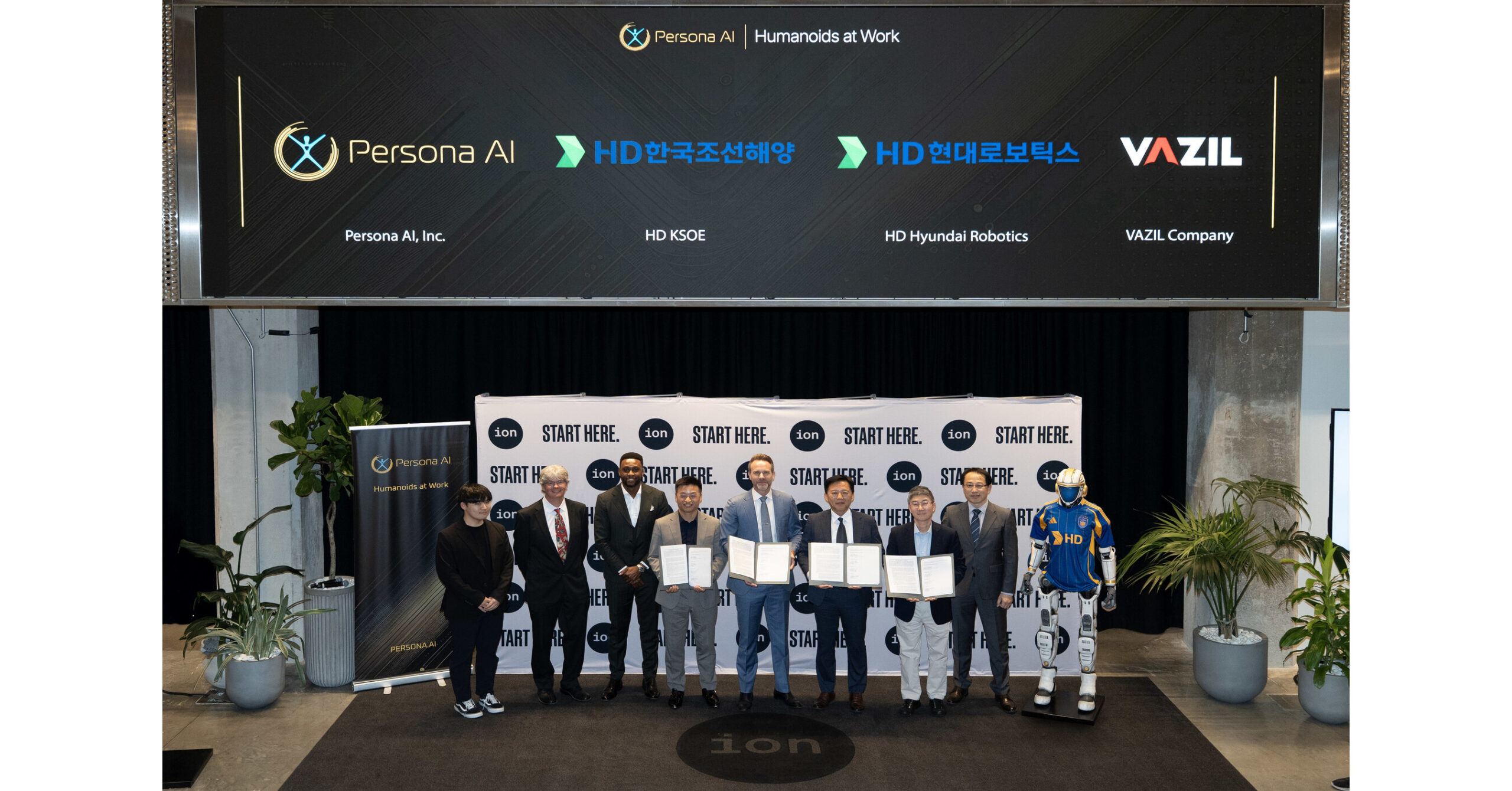 HD Hyundai 和 Persona AI 签署协议，为造船自动化部署人形焊接机器人