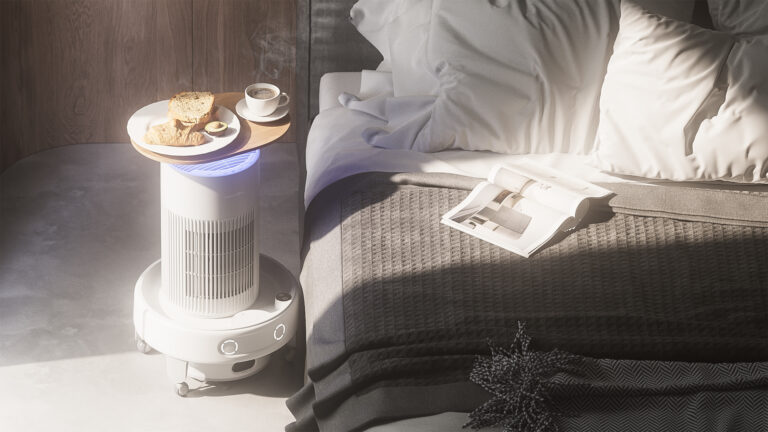 SwitchBot 的新 robovac 有一顶特殊的帽子，可以把它变成流动风扇、空气净化器或安全摄像头