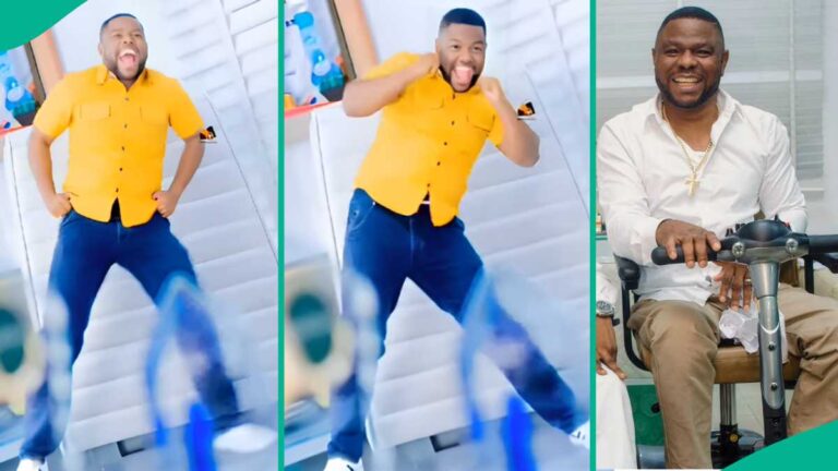 Yinka Ayefele 对 AI 生成的视频做出情绪化反应，视频中他在他的…
