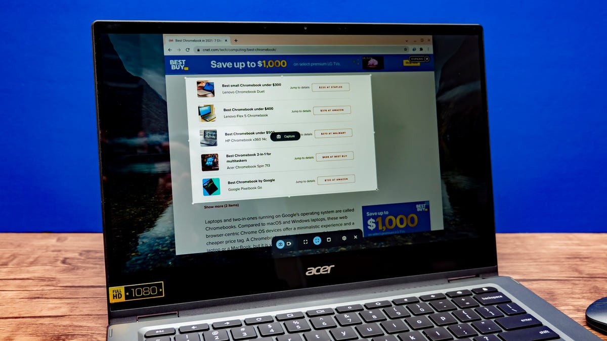 如何在 Chromebook 上截取屏幕截图
