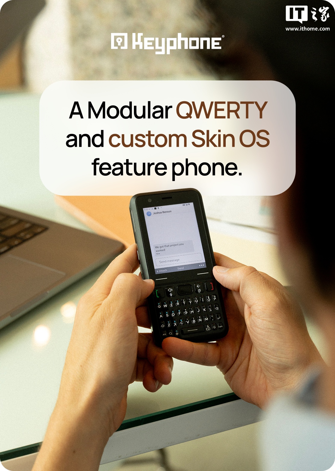 外形似诺基亚黑莓 全键盘模块化手机Keyphone众筹启动