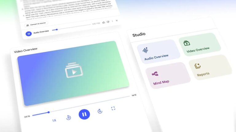 NotebookLM 获得视频概览以及升级的 Studio 面板