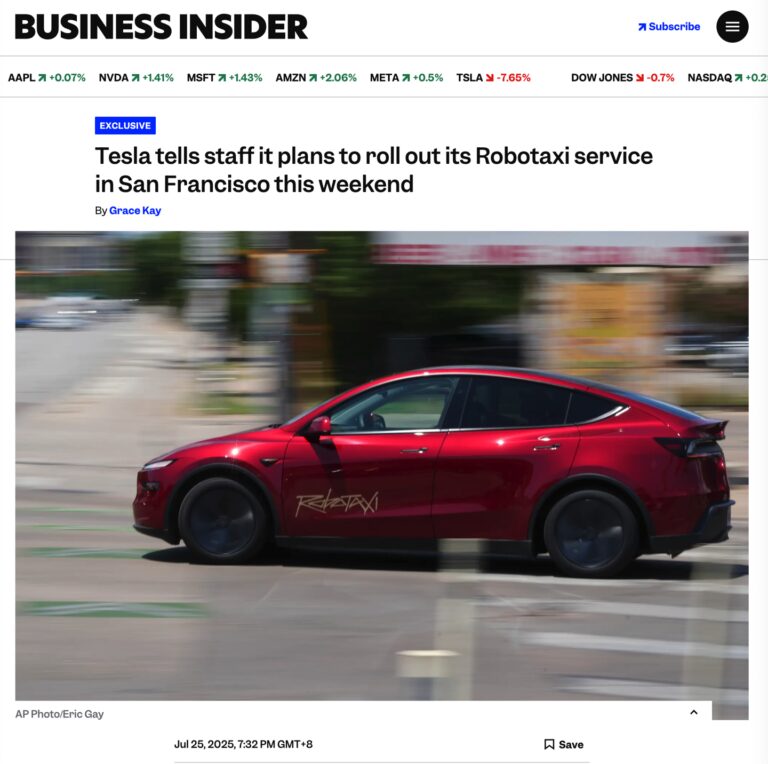 特斯拉Robotaxi登陆旧金山 未来计划全球扩张