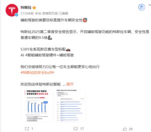 特斯拉强调辅助驾驶安全：AI硬件助力