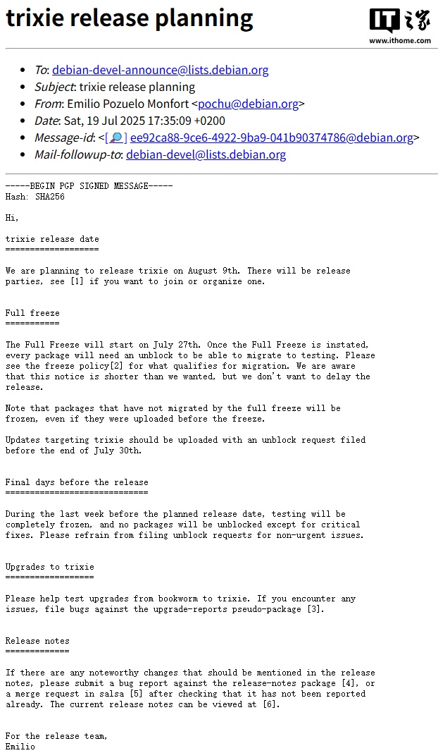 Debian 13“Trixie”8月9日发布 正式支持RISC-V