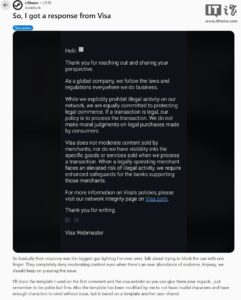 Visa回应Steam下架成人游戏：旨在防止非法活动