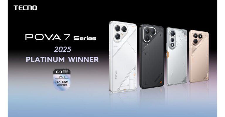 TECNO POVA 7 系列凭借时尚、未来主义设计荣获全球大奖