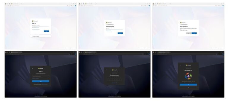 微软下月焕新账号登录页面：磨砂质感背景，支持深色模式