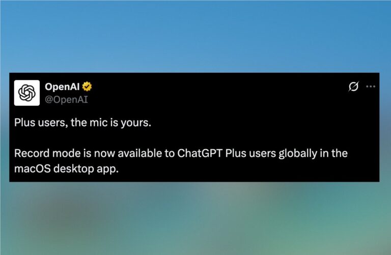 ChatGPT Plus用户全面开放录音功能，macOS版已上线