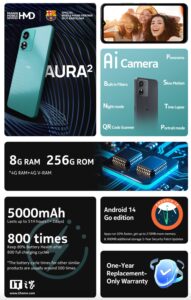 HMD Aura² 上架：紫光展锐SC9863A 4G版 256GB售799元
