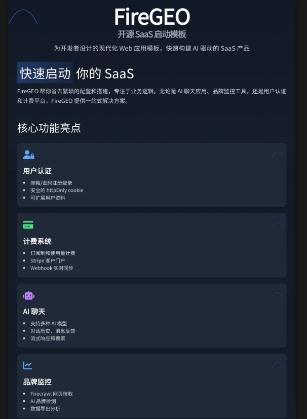 5分钟从零上线！开源SaaS模板FireGEO风靡开发者圈