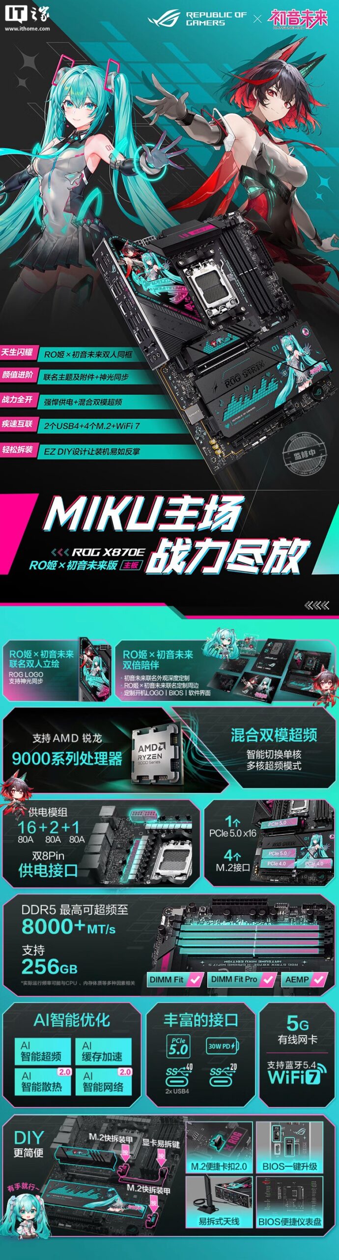 华硕ROG初音未来定制主板上架 售价3199元