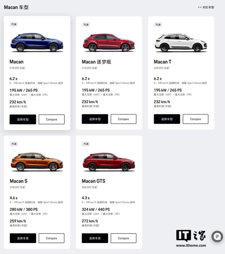新款保时捷Macan上市：车漆升级，取消全景影像选装，售价57.8万起