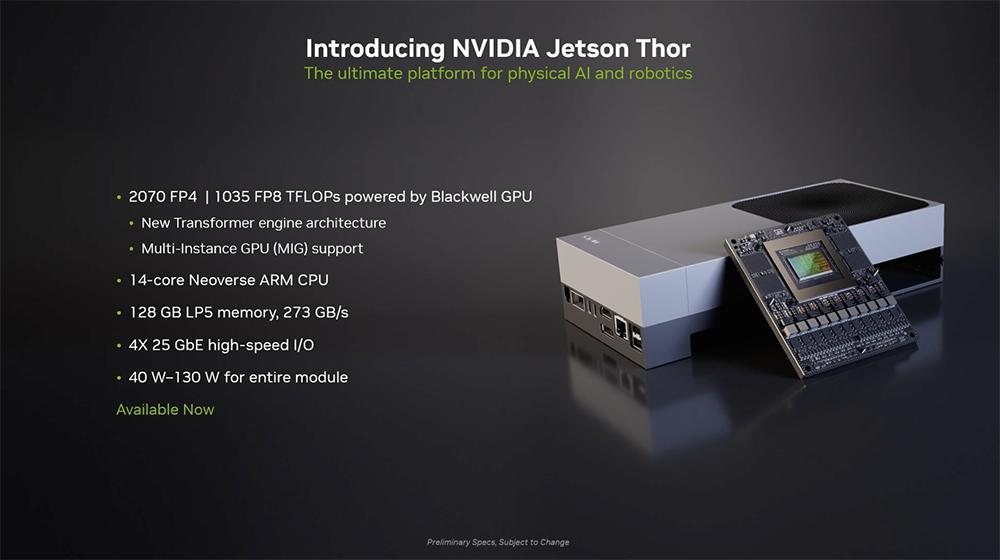 英伟达发布最强人形机器人“大脑”，AI性能提升7.5倍，算力达2070 TFLOPS