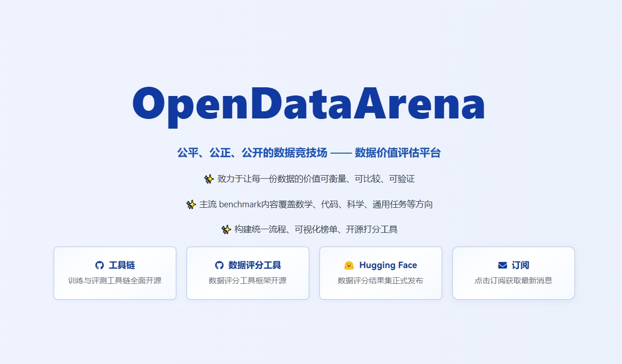 上海AI实验室重磅发布！全球首个数据竞技场终结AI炼丹时代