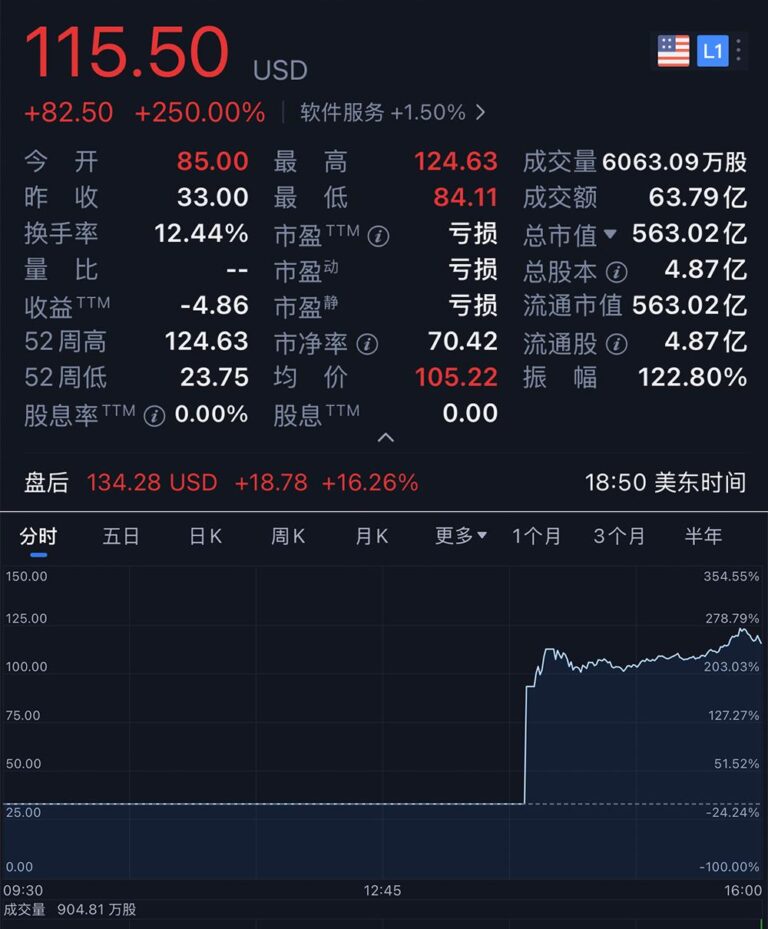 90后辍学生创美股最大IPO，市值4000亿，股价涨250%靠AI翻身