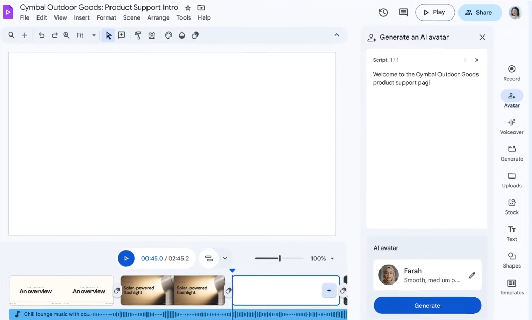 谷歌免费开放AI视频编辑工具Google Vids基本功能