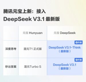 腾讯接入DeepSeek V3.1，智能体验全面升级