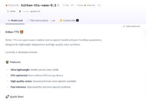 超小TTS模型Kitten TTS问世，参数量仅1500万