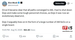 马斯克确认特斯拉Dojo 2继任者，采用大量AI6 SoC芯片