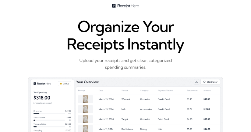 AI记账工具ReceiptHero：拍照即记账，95%识别率引领财务新风尚